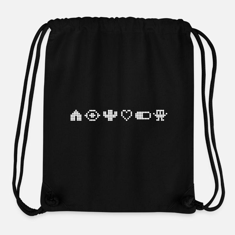 Rétro Pixel Art - Sac à cordon recyclé Stanley/Stella - noir