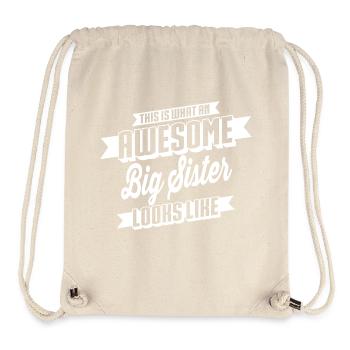 Awesome Big Sister - Sac à cordon recyclé Stanley/Stella - blanc naturel - Devant