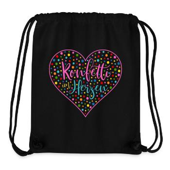 Konfetti im Herzen Herz Fasching Valentinstag Bunt - Stanley/Stella recycelter Gym Bag - Schwarz - Vorne