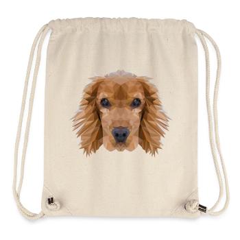 Cocker Spaniel chien Polygon Design - Sac à cordon recyclé Stanley/Stella - blanc naturel - Devant