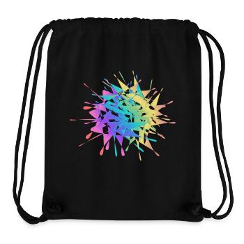 Éclaboussure de couleur arc-en-ciel - Sac à cordon recyclé Stanley/Stella - noir - Devant