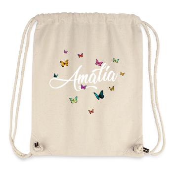 AMALIA - Girl Name with Colorful Butterflies - Stanley/Stella Recycled Gym Bag - natural - Front