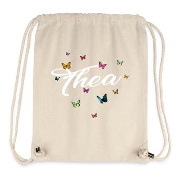 THEA - Girl's Name with Colorful Butterflies - Stanley/Stella Recycled Gym Bag - natural - Front