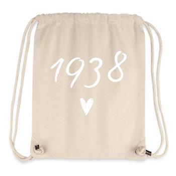 1938 Herzgeburtstag - Stanley/Stella recycelter Gym Bag - Naturweiß - Vorne