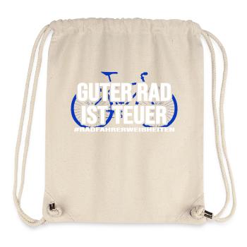 Fahrrad radlos Drahtesel sattelfest Bike radeln - Stanley/Stella recycelter Gym Bag - Naturweiß - Vorne