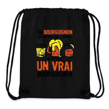 bourguignon apero boit pas vrai alcool b - Sac à cordon recyclé Stanley/Stella - noir - Devant