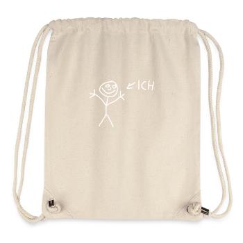 Homme-barrettes peint à la main - Sac à cordon recyclé Stanley/Stella - blanc naturel - Devant