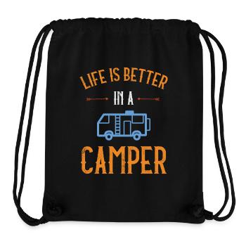 Das Leben ist besser in einem Camper - Stanley/Stella recycelter Gym Bag - Schwarz - Vorne