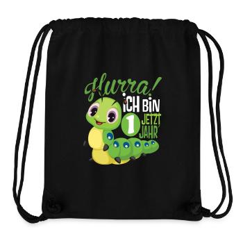 1 Geburtstag Kinder Raupe - Stanley/Stella recycelter Gym Bag - Schwarz - Vorne