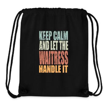 Keep Calm Bedienung Spruch Bedienung Geschenk - Stanley/Stella recycelter Gym Bag - Schwarz - Vorne