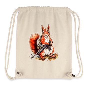 Eichhörnchen mit Maschinengewehr ist bewaffnet - Stanley/Stella recycelter Gym Bag - Naturweiß - Vorne