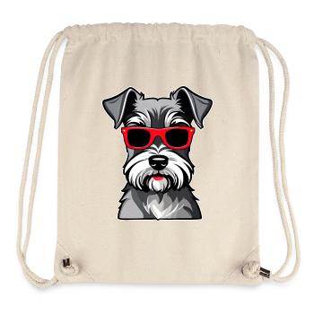 Cute Schnauzer Dog with Glasses II - Stanley/Stella Recycled Gym Bag - natural - Front