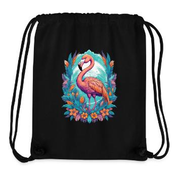 Flamingo Spirit Tier Mandala Traumfänger Design - Stanley/Stella recycelter Gym Bag - Schwarz - Vorne