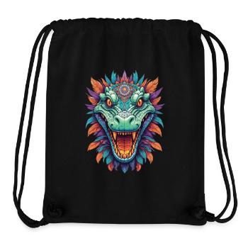 Krokodil Mandala Tiergeist Traumfänger Design - Stanley/Stella recycelter Gym Bag - Schwarz - Vorne