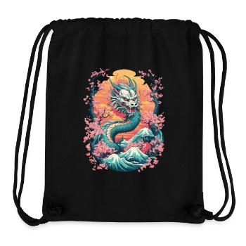 Japanischer Drache Kirschblüten Aesthetic Design - Stanley/Stella recycelter Gym Bag - Schwarz - Vorne
