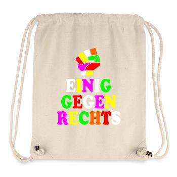 Einig gegen rechts - Stanley/Stella recycelter Gym Bag - Naturweiß - Vorne