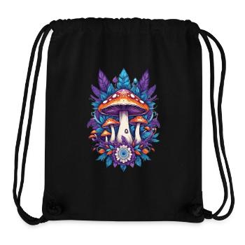 Mushrooms Feather Mandala Spiritual Design - Stanley/Stella Recycled Gym Bag - black - Front