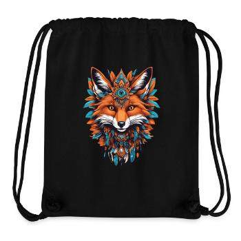 Fuchs Spirituelles Mandala Tier Traumfänger Design - Stanley/Stella recycelter Gym Bag - Schwarz - Vorne