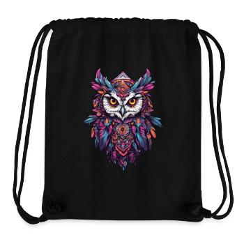 Eule Spirituelles Mandala Tier Traumfänger Design - Stanley/Stella recycelter Gym Bag - Schwarz - Vorne