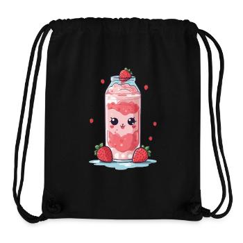 Himbeeren Kawaii Anime Milchshake Spaß - Stanley/Stella recycelter Gym Bag - Schwarz - Vorne