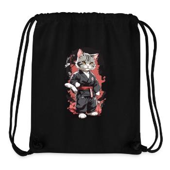 Karate Katze Kampfkunst Lustige Selbstverteidigung - Stanley/Stella recycelter Gym Bag - Schwarz - Vorne