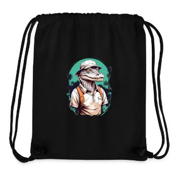 Golfer Krokodil Golfspieler Design Streetwear - Stanley/Stella recycelter Gym Bag - Schwarz - Vorne