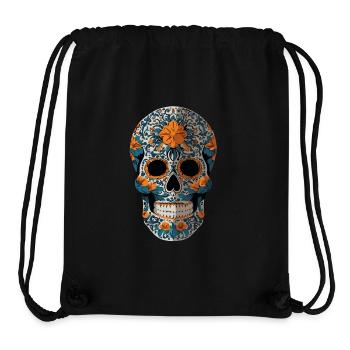 Dia De Muertos Crâne en Sucre Mexico Design - Sac à cordon recyclé Stanley/Stella - noir - Devant