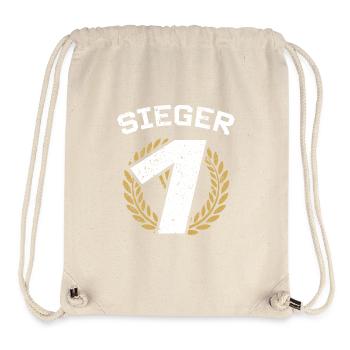 Turnier Sieger Gewinner Erster Platz Geschenk - Stanley/Stella recycelter Gym Bag - Naturweiß - Vorne