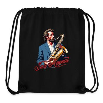 Saxophone drôle Saxophone Appel Amateur de musique jazz - Sac à cordon recyclé Stanley/Stella - noir - Devant