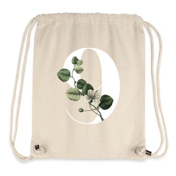 Numéro 9 floral vert -9e anniversaire floral - Sac à cordon recyclé Stanley/Stella - blanc naturel - Devant