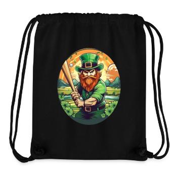 St. Patrick's Day Kleeblatt Baseball - Stanley/Stella recycelter Gym Bag - Schwarz - Vorne