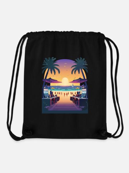 Sunset Beach Walk - Stanley/Stella recycelter Gym Bag - Schwarz