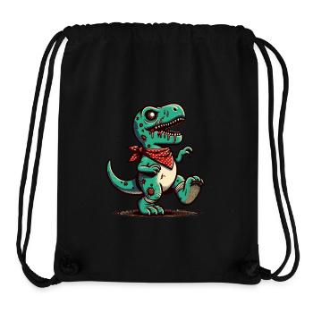 Mignon Zombie T Rex Dinosaure Halloween - Sac à cordon recyclé Stanley/Stella - noir - Devant
