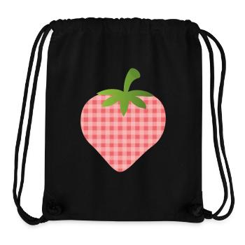 Strawberry with check pattern - personalizable - Stanley/Stella Recycled Gym Bag - black - Front