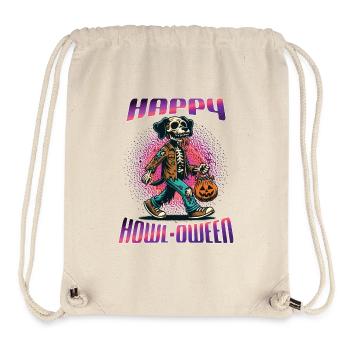 Happy Howl-oween Funny Halloween Dog Saying - Stanley/Stella Recycled Gym Bag - natural - Front