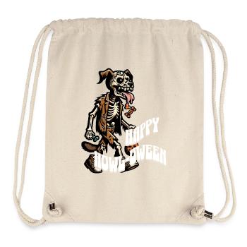 Dogs Happy Howl-oween Funny Halloween Saying - Stanley/Stella Recycled Gym Bag - natural - Front