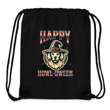 Happy Howl-Oween Funny Halloween Dog Saying - Stanley/Stella Recycled Gym Bag - black - Front