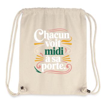 Chacun voit midi à sa porte - Sac à cordon recyclé Stanley/Stella - blanc naturel - Devant