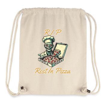 Rest In Pizza Lustiger Pizzaliebhaber Spruch - Stanley/Stella recycelter Gym Bag - Naturweiß - Vorne