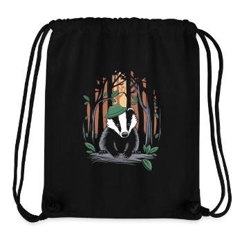 Cottagecore Dachs Im Mystischen Wald - Stanley/Stella recycelter Gym Bag - Schwarz - Vorne