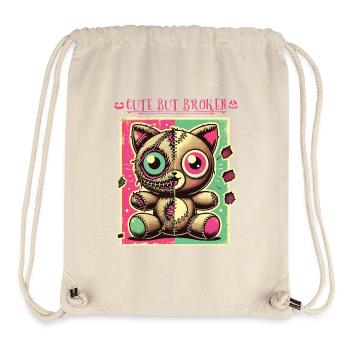 Psychopathe mental Design mignon mais cassé - Sac à cordon recyclé Stanley/Stella - blanc naturel - Devant