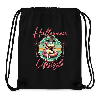 Halloween Lifestyle Beach Witch Flamingo - Stanley/Stella Recycled Gym Bag - black - Front