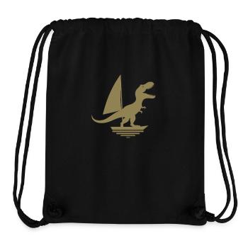 Dinosaure T-Rex Voilier Silhouette minimaliste - Sac à cordon recyclé Stanley/Stella - noir - Devant