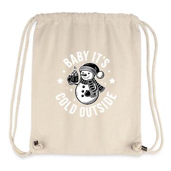 Bébé, il fait froid dehors Bonhomme de neige - Sac à cordon recyclé Stanley/Stella - blanc naturel - Devant