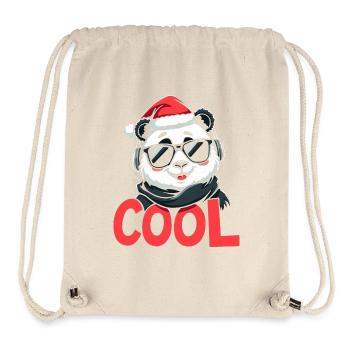 Noël panda cool - Sac à cordon recyclé Stanley/Stella - blanc naturel - Devant