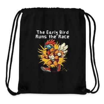 The Early Bird Runs the Race - Lustiger Hahn - Stanley/Stella recycelter Gym Bag - Schwarz - Vorne