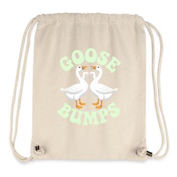 Duo d’oie Emblème du cœur - Sac à cordon recyclé Stanley/Stella - blanc naturel - Devant