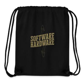 Funny IT Saying Software Hardware Word Game - Stanley/Stella Recycled Gym Bag - black - Front