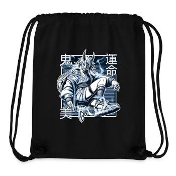 Démon Kunoichi bleu - Sac à cordon recyclé Stanley/Stella - noir - Devant