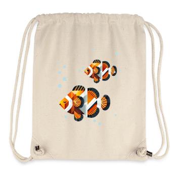 Two Clownfish – Geometric Ocean Illustration - Stanley/Stella Recycled Gym Bag - natural - Front